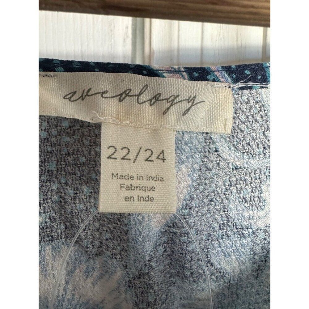 Aveology Evans Navy Kinsley Maxi Dress 22/24 NWT Cottagecore Prairie - Picture 6 of 11